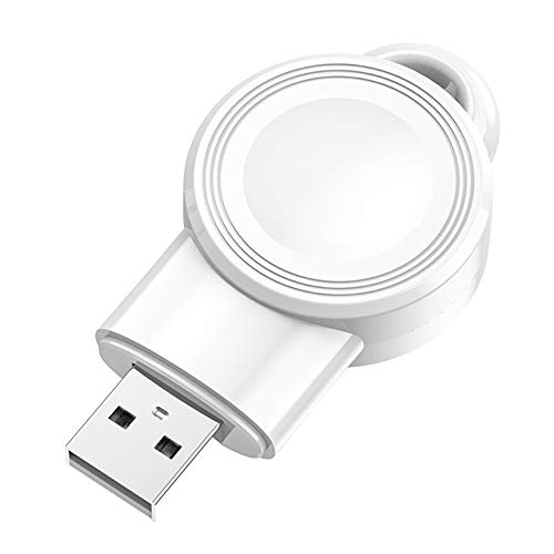 Beyda Cargador InaláMbrico Qi PortáTil para Iwatch 5 4 Cable de Cargador USB de EstacióN de Carga para Watch Series-Blanco