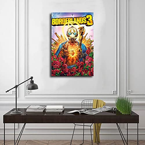 Borderlands 3 - Póster de juego (cubierta de juego - arte clave) de lona para decoración de pared, pinturas para sala de estar, dormitorio, marco de decoración: 20 x 30 cm