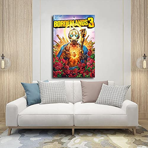 Borderlands 3 - Póster de juego (cubierta de juego - arte clave) de lona para decoración de pared, pinturas para sala de estar, dormitorio, marco de decoración: 20 x 30 cm