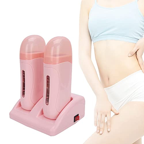 Calentador De Cera Tibia Roll-On, Calentador de Cera Tibia con 2 Pedestal, Profesional Máquina de Cera Caliente, Crea una Piel Suave, para Depilar las Piernas y el Cuerpo