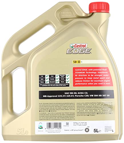 Castrol EDGE 5W-30 LL Aceite de Motor 5L