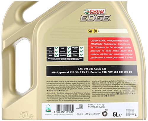 Castrol EDGE 5W-30 LL Aceite de Motor 5L