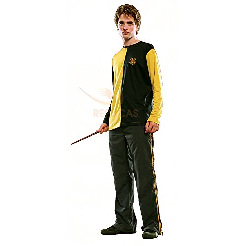 Cinereplicas - Harry Potter - T-Shirt - Estilo Torneo de los Tres Magos y Quidditch - T-Shirt Cedric Diggory - Licencia Oficial - S - Amarillo y Negro