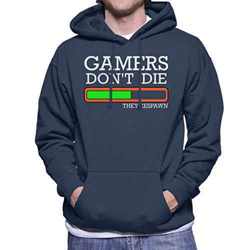 Cloud City 7 Gamers Dont Die Men's Hooded - Sudadera Azul Marino M