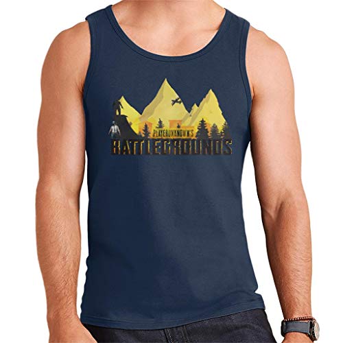 Cloud City 7 Player Unknown Battlegrounds Landscape Men's Vest Azul Marino M