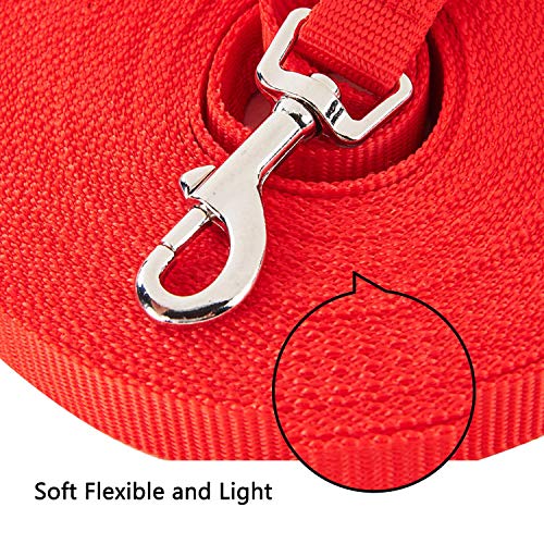 Correa de Adiestramiento para Perros Larga Correas Nylon Resistente para Camping Paseo Longitud 20m Rojo