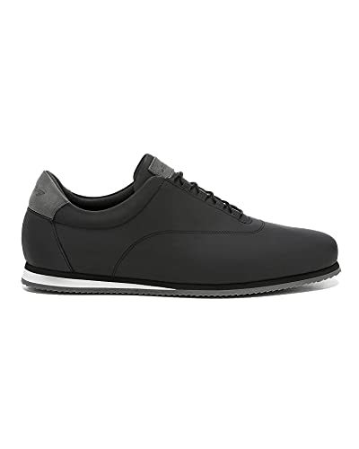 Crashers | Zapatos Casual de Hombre | Onyx Black Asphalt | Zapato de Piel Ecológico | Plantilla de Gel Extraible | Cómodo | Transpirable | 39 EU