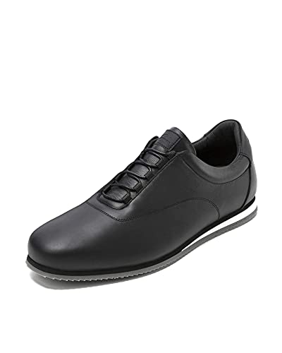 Crashers | Zapatos Casual de Hombre | Onyx Black Leather | Zapato de Piel | Plantilla de Gel Extraible | Cómodo | Transpirable | 46 EU