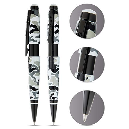 Cross AT0555-18 Bolígrafo Roller Ball Edge Camo Estampado de Camuflaje PVD, Gris/Negro