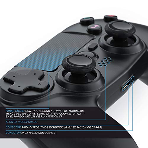 CSL - Gamepad - Controlador inalámbrico para PS5 PS4 PS4 Pro PS4 Slim - Mando Dual Shock - Salida auriculares 3.5 mm - Barra de luz - Touchpad - Botón Home - 3D - Altavoz – Recargable