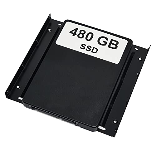 Disco duro SSD de 480 GB con marco de montaje (2,5" a 3,5") compatible con placa base MSI MPG Z390 Gaming PRO de carbono, incluye tornillos y cable SATA)