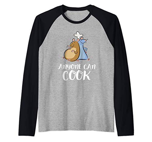 Disney Pixar Ratatouille Remy And Emile Anyone Can Cook Camiseta Manga Raglan