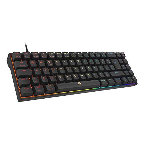 DREVO Calibur V2 TE 60% Teclado Mecánico para Juegos, Distribución QWERTY Españo, Compacto de 72 Teclas, Compatible con PC/Mac, USB Tipo C extraíble, Negro, Interruptor Outemu Marrón