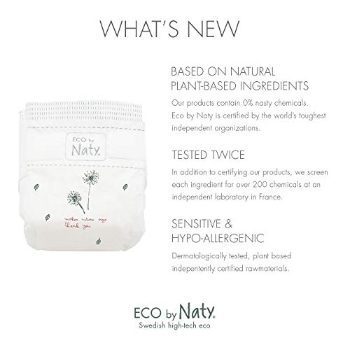 Eco by Naty 8178433, Pañal Ecológico Premium Hecho a Base de Fibras Vegetales, Talla 4, 7-18 kg, 88 Pañales