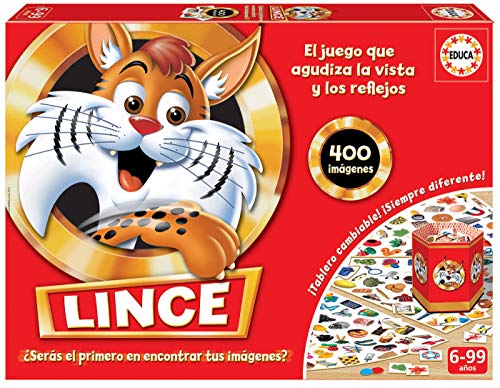 Educa - Lince-Edición Familia Juego de Mesa, Multicolor, 400 imágenes (16146)