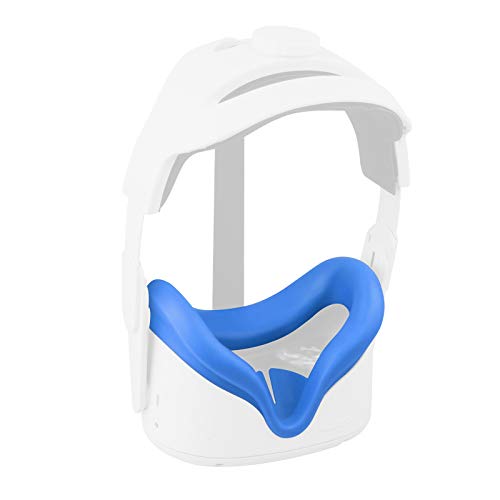 Elygo Cubierta Facial de Silicona VR para Auriculares Oculus Quest 2 VR Reemplazo Impermeable a Prueba de Sudor Almohadillas Faciales Accesorios de Oculus Quest 2 (Azul)