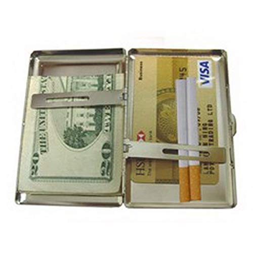 Estuche/Caja de Cigarrillos - Cigarrillos King Size, Billetes de Dinero Clip de Efectivo Soporte de Bolsillo Abierto para 14 Cigarrillos