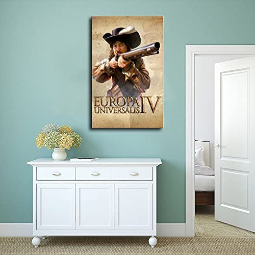 Europa Universalis IV Juego Cover Posters 1 Lienzo Póster Decoración Dormitorio Deportes Paisaje Oficina Decoración Regalo Unframe-style124 × 36 pulgadas (60 × 90 cm)