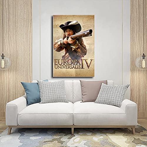 Europa Universalis IV Juego Cover Posters 1 Lienzo Póster Decoración Dormitorio Deportes Paisaje Oficina Decoración Regalo Unframe-style124 × 36 pulgadas (60 × 90 cm)