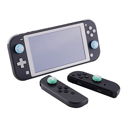 eXtremeRate PlayVital Agarres para el Pulgar para Nintendo Switch Joy-con Lite Tapas de Joystick con Diseño de Estrella Thumb Grips de Silicona Tapas de Pulgar para Switch Lite joycons(Azul+Verde)