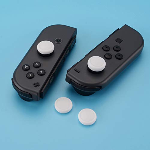 eXtremeRate PlayVital Agarres para el Pulgar para Nintendo Switch Joy-con Lite Tapas de Joysticks Caps Thumb Grips de Silicona Joystick Tapas de Pulgar para Nintendo Switch Lite joycons(Blanco)