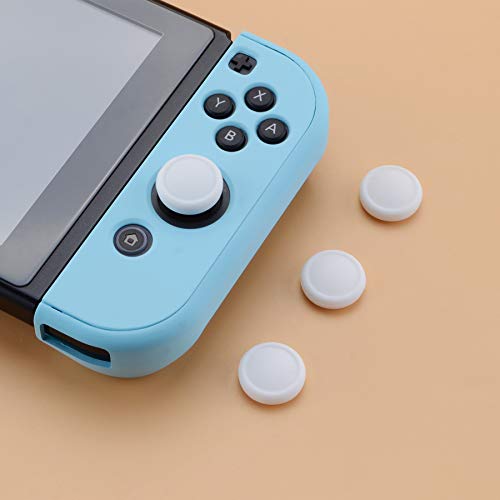 eXtremeRate PlayVital Agarres para el Pulgar para Nintendo Switch Joy-con Lite Tapas de Joysticks Caps Thumb Grips de Silicona Joystick Tapas de Pulgar para Nintendo Switch Lite joycons(Blanco)