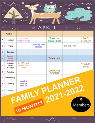 Family Planner 2021/2022. Home Planner Calendar 2021/2022 Family Calendar Monthly Organiser Memo Calendar Elegant Style Calendar Month to View Pages - ... (Moms Family Planner Gifts, Office Supplies)