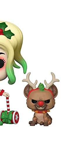 Funko- Pop &Buddy Holiday DC Comics Super Heroes Harley Quinn w/Helper Figura Coleccionable, Multicolor (50656)