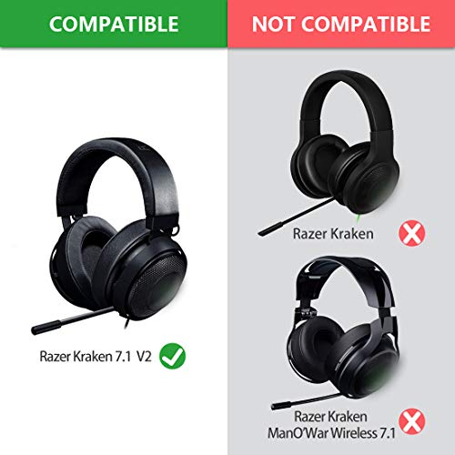 Geekria - Almohadillas de repuesto para auriculares Razer Kraken V2, adaptadores acolchados, pieza de repuesto