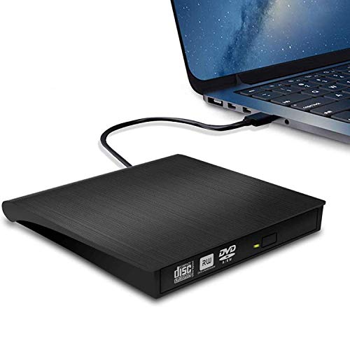 Grabadora DVD/CD Externa, iAmotus Unidades CD/DVD Externas USB 3.0 DVD Lector Grabadora Ultra Slim Portátil CD DVD /-RW ROM Drive Player para Windows Mac OS Laptop y Otros Sistemas - Negro