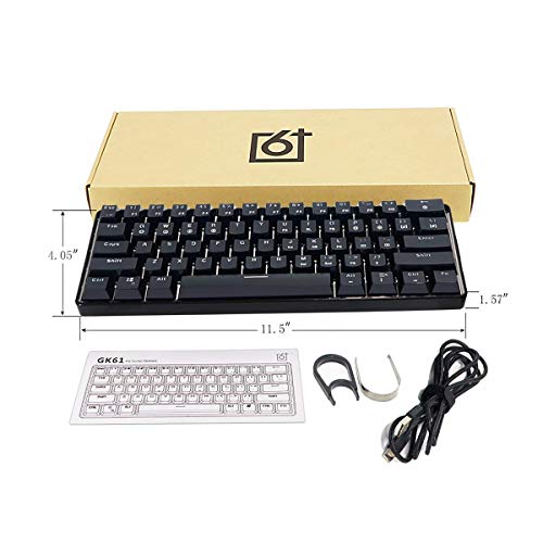 Greatangle GK61 Teclado Intercambiable 60% RGB Kit Personalizado Placa de Montaje PCB Estuche Gamer Teclado de sensación mecánica Gaming Teclado RGB Blanco y Negro