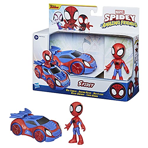 Hasbro Marvel Figura de acción de Spidey y vehículo rastreador arácnido de Marvel Spidey and His Amazing Friends, para niños a Partir de 3 años, F1940