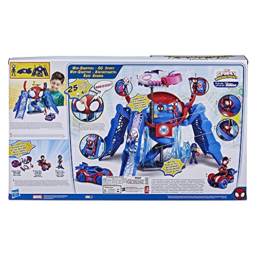 Hasbro Marvel Spidey and His Amazing Friends - Playset Aracnocuartel - Figura y vehículo - para niños a Partir de 3 años (F1461)