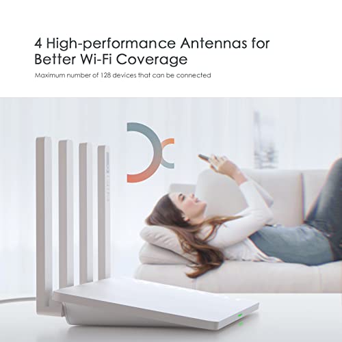 HONOR Router 3 WiFi 6 Enrutador Inalámbrico de Doble Banda, CPU de Doble Núcleo de 1,2 GHz, Velocidad de Red de hasta 2976 Mbps, Equipado con 4 Antenas, Baja Latencia y Bajo Consumo de Energía