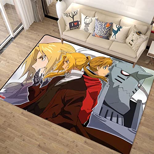 HoodieBBQ 3D Fullmetal Alchemist Japan Anime Game Alfombra Antideslizante Alfombra de habitación Alfombra Elegante de Calidad para Fotos 60X90CM,A,120x160cm