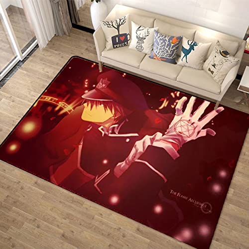 HoodieBBQ 3D Fullmetal Alchemist Japan Anime Game Alfombra Antideslizante Alfombra de habitación Alfombra Elegante de Calidad para Fotos 60X90CM,A,120x160cm