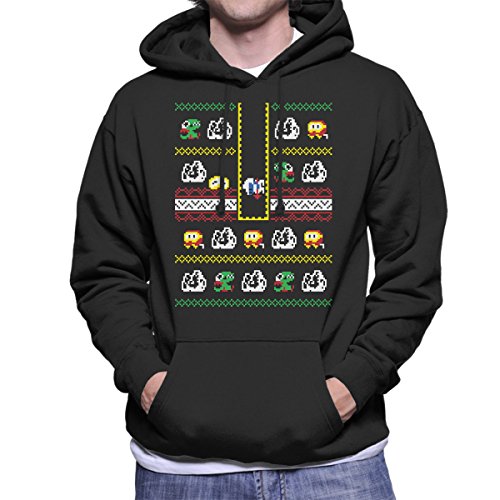 I Dig Christmas Dig Dug Knit Pattern Men's Hooded Sweatshirt