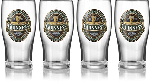 Ireland Collection - Gafas de pinta (4 unidades), diseño oficial de Guinness