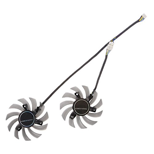 Jiamins 2pcs Graphics Card Fan Replacement, 4 Pin 0,35A FD7010H12S Cooler Fan for ASUS MSI GTX Video Card Heatsink