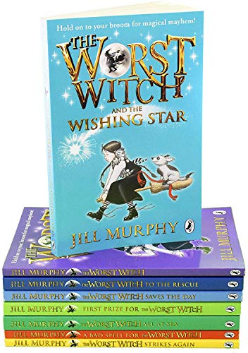 Jill Murphy The Worst Witch Collection 8 Books Set,(The Worst Witch,The Worst Witch to the Rescue,The Worst Witch Strikes Again,The Worst Witch All at Sea A Bad Spell for the Worst Witch, Fun with the worst withch and Witch and The Wishing Star