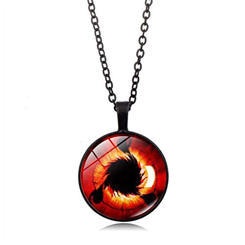 JJZZ Anime Japonés Naruto Escribiendo Ojos Redondos Tiempo Gema Colgante Collar Cosplay Cadena De Clavícula para Hombres Y Mujeres 337