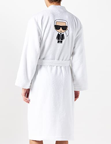 KARL LAGERFELD Ikonik Bathrobe Iconik Unisex, Blanco, S para Hombre