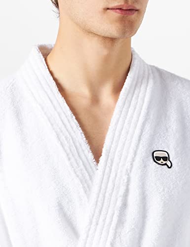 KARL LAGERFELD Ikonik Bathrobe Iconik Unisex, Blanco, S para Hombre