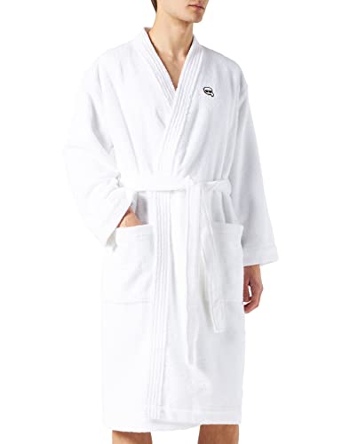 KARL LAGERFELD Ikonik Bathrobe Iconik Unisex, Blanco, S para Hombre