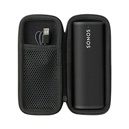 Khanka Duro Viaje Estuche Bolso Funda para Sonos Roam Altavoz Portátil (Negro)