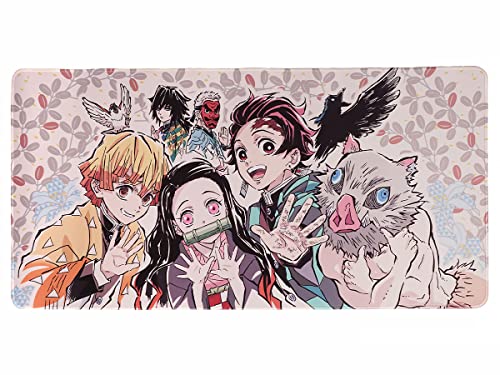 Kimetsu no Yaiba - Alfombrilla de ratón para videojuegos, tamaño XXL, 80 x 40 cm, diseño: Nezuko, Tanjiro y amigos