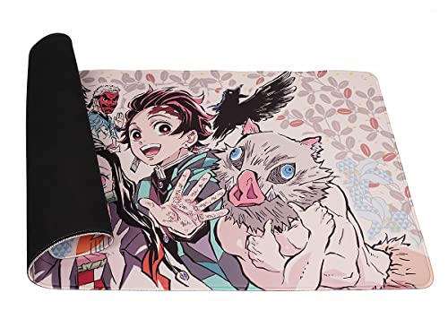 Kimetsu no Yaiba - Alfombrilla de ratón para videojuegos, tamaño XXL, 80 x 40 cm, diseño: Nezuko, Tanjiro y amigos