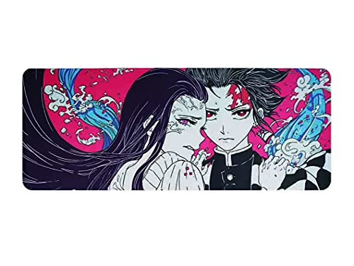 Kimetsu no Yaiba - Alfombrilla de ratón para videojuegos, tamaño XXL, diseño Tanjiro y Nezuko