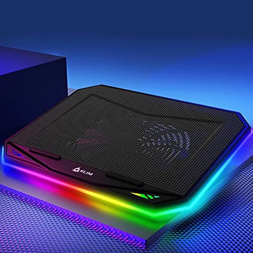 KLIM K21 Base de refrigeración para portátiles RGB - 11" a 17" + Refrigeración para Portátil Gaming + Ventilador USB + Estable y silenciosa + Compatible con Mac y PS4 + New 2022