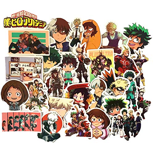 Laoji 100 pegatinas de My Hero Academia y 2 llaveros My Hero Academia, pegatinas de anime My Hero Academia para botella de agua, PC, PS4, Xbox, computadora portátil, PC, equipaje (My Hero Academia)